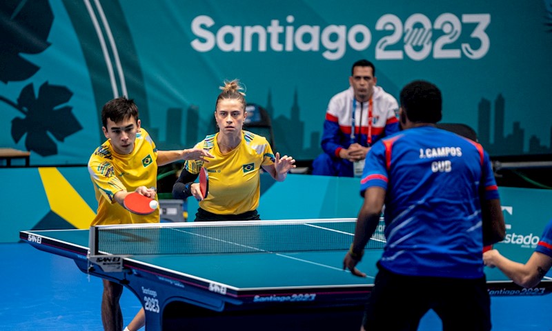 Brasil fica com a prata nas duplas masculinas e femininas do tênis de mesa  no Pan de Santiago