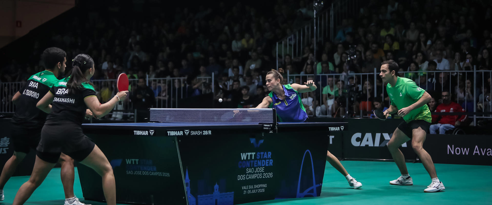 Hugo Calderano e Bruna Takahashi seguem na disputa do WTT Star Contender São José dos Campos