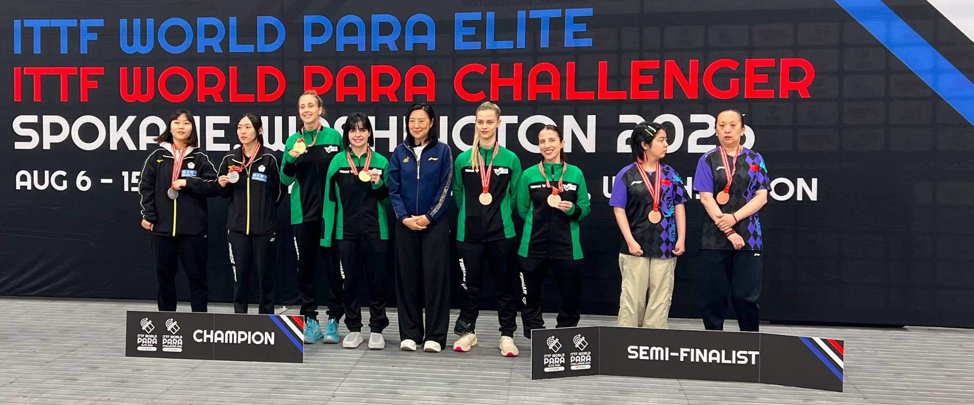 Quatorze medalhas fecham disputas de duplas no ITTF Para Challenger de Spokane