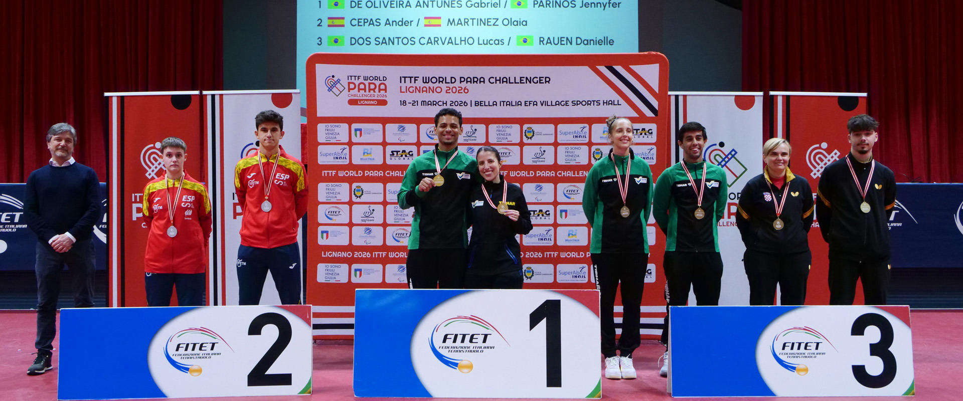 Brasil conquista quatro ouros e soma 10 medalhas nas duplas no Challenger de Lignano