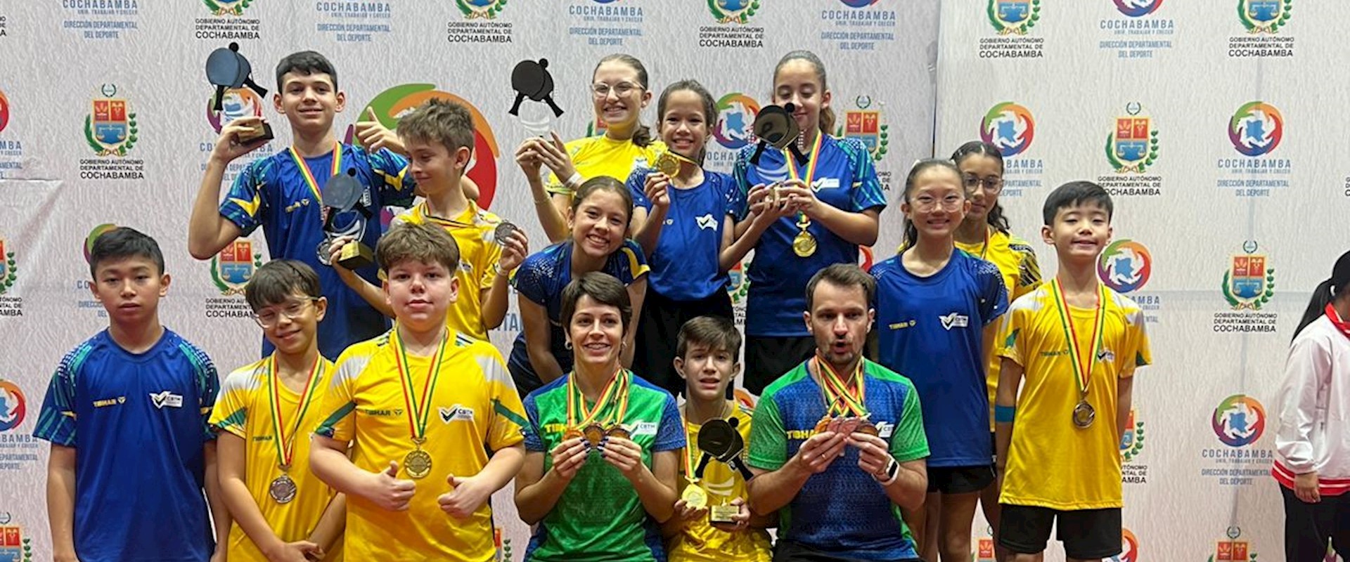 Brasil conquista dois ouros, duas pratas e três bronzes na disputa por equipes do Campeonato Sul-Americano Sub-11 e Sub-13