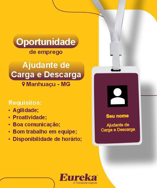 Ajudante de Carga e Descarga Manhuaçu - MG