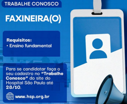 Vaga para Faxineira(o)