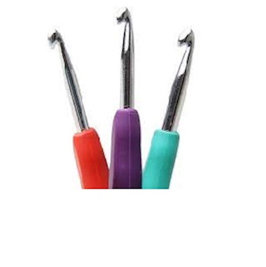 Agulha cabo emborrachado par crochê  