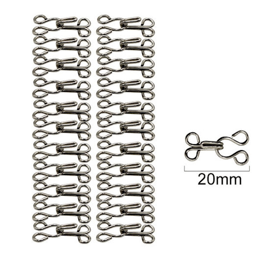  Colchete de Gancho para Roupa Niquelado  